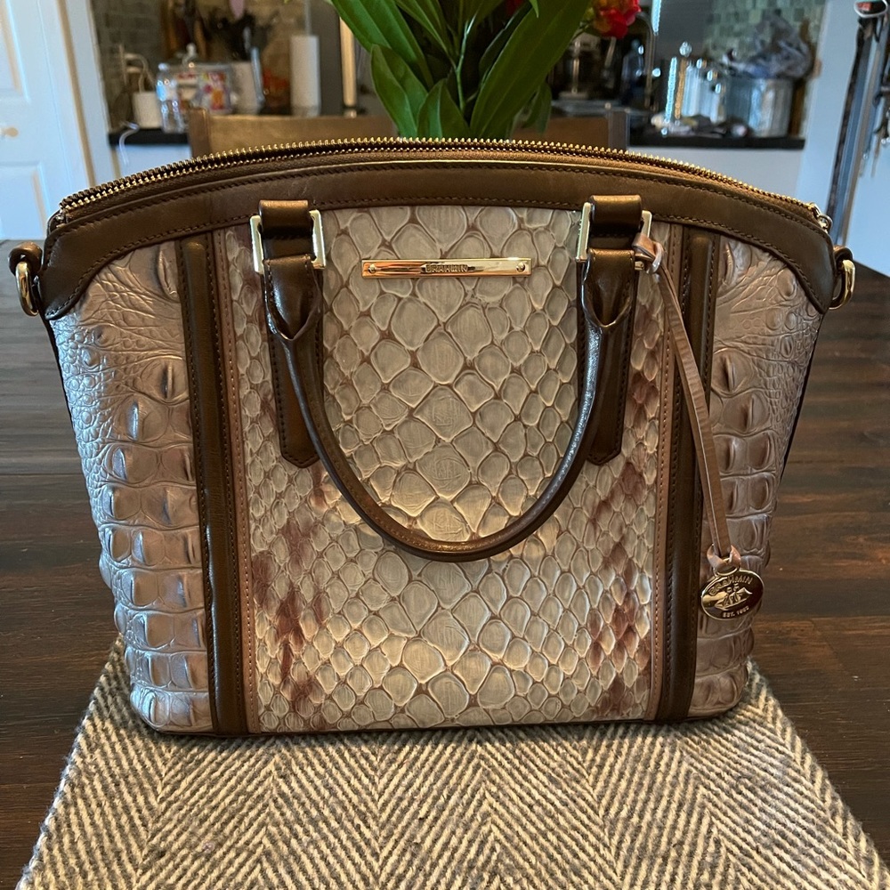 Brahmin Purse cream, tan, pecan, aqua